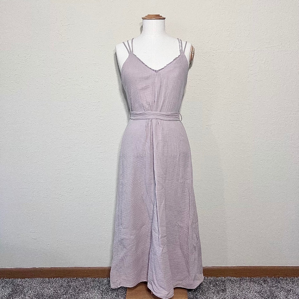 ZARA Belted Cotton Maxi Dress